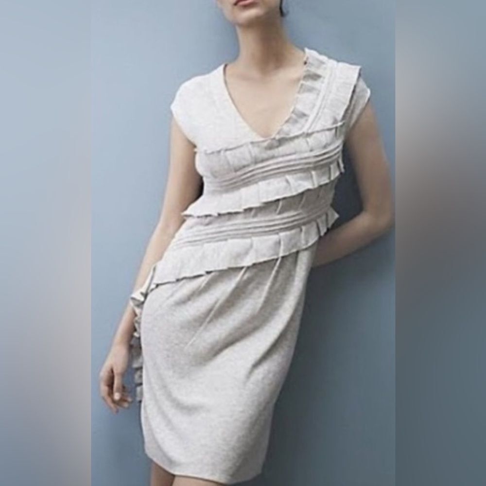 Knitted & Knotted Anthropologie Whirling Ruffles Sleeveless Wool Cashmere Sz XS